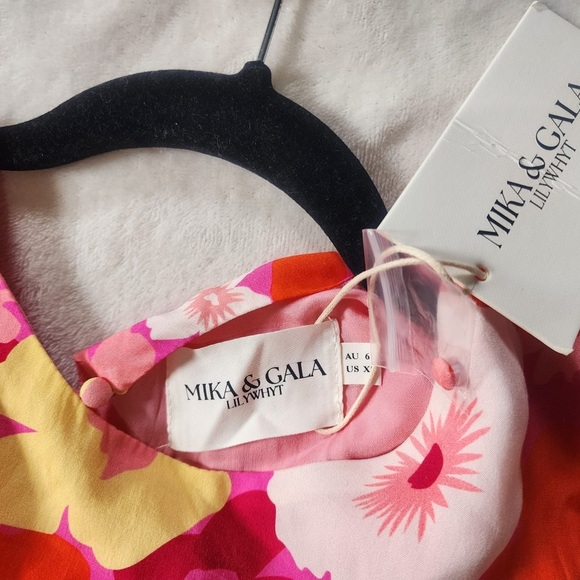 MIKA & GALA Floral Pink and Red women’s Dress - Picture 8 of 10